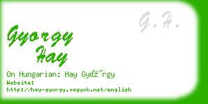 gyorgy hay business card